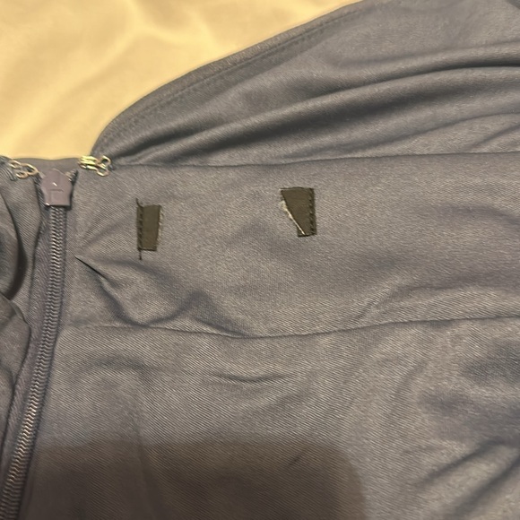 Lulu’s Heavenly Hues Denim Blue Lavender Gray Blue Maxi V-Neck Chiffon 1X - Picture 9 of 11